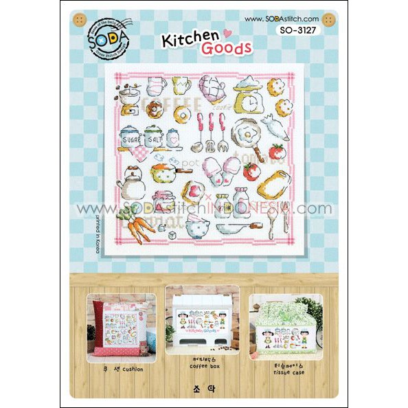 Paket DIY Craft Sulam Kristik / Cross Stitch Sodastitch SO-3127 - Kitchen Goods Dapur