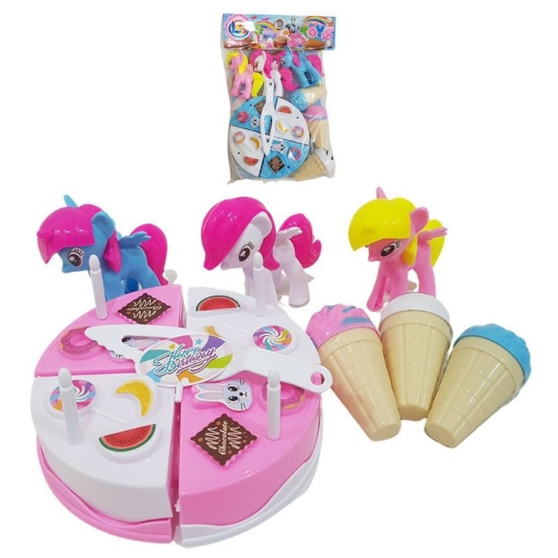 Mainan Potong Kue Tart Kue Ulang Tahun Bonus 3 Kuda Pony Kuda Poni Mainan Kue Ulang Tahun Murah