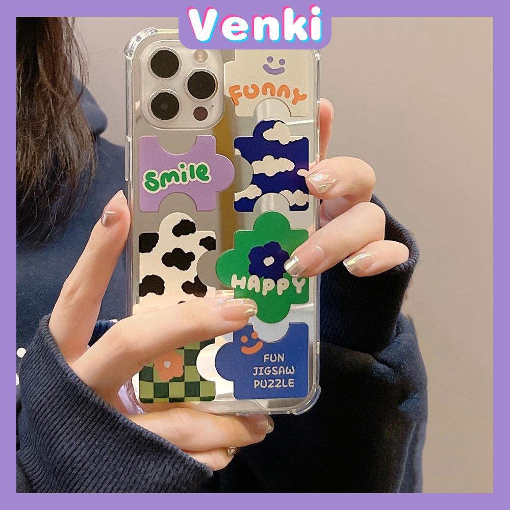 iPhone Case Acrylic HD Mirror Laser Airbag Shockproof Protection Camera Cute Puzzle Compatible For iPhone 11 iPhone 13 Pro Max iPhone 12 Pro Max iPhone 7 Plus iPhone xr xs max