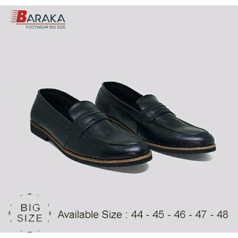 Original, Sepatu Moccasin Loafers Pria Big Size 43 44 45 46 47 / SlipOn Formal JUMBO Sepatu BR-1 Kulit Coklat, 47