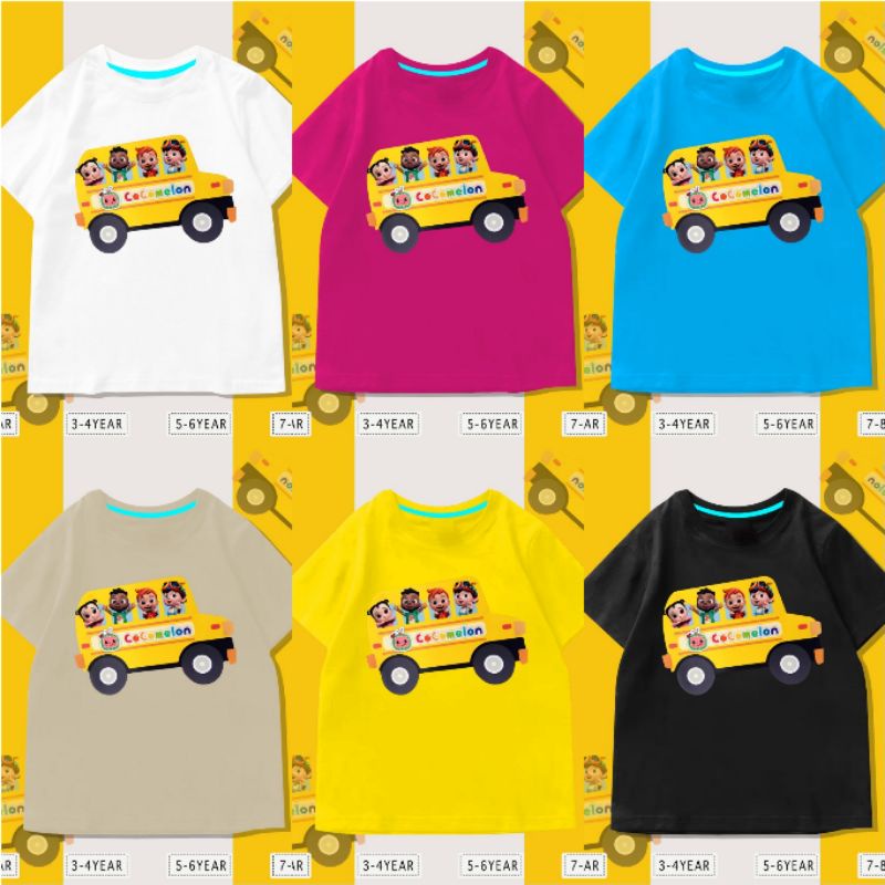 KAOS ANAK COCOMELON LAKI-LAKI&amp;PEREMPUAN/COTTON 24S ANTIBAKTERIAL