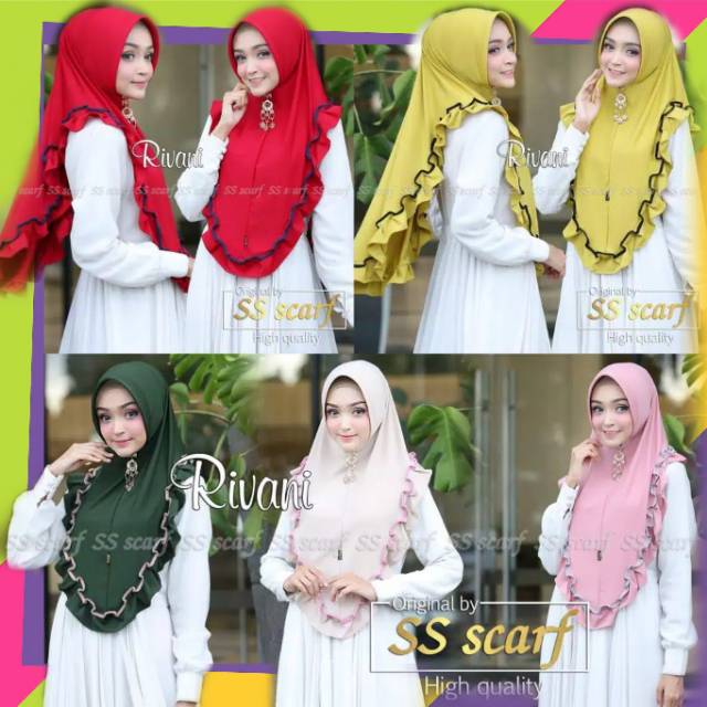{COD} [ TERMURAH ] JILBAB INSTAN RIVANI JERSEY SUPER PREMIUM ORIGINAL/HIJAB INSTAN KHIMAR RIVANI-2