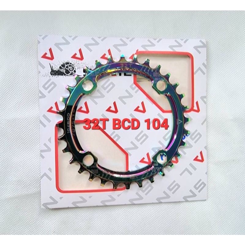 Snail Chainring 32T BCD 104 Narrow Wide Chain Ring Single Speed Rainbow