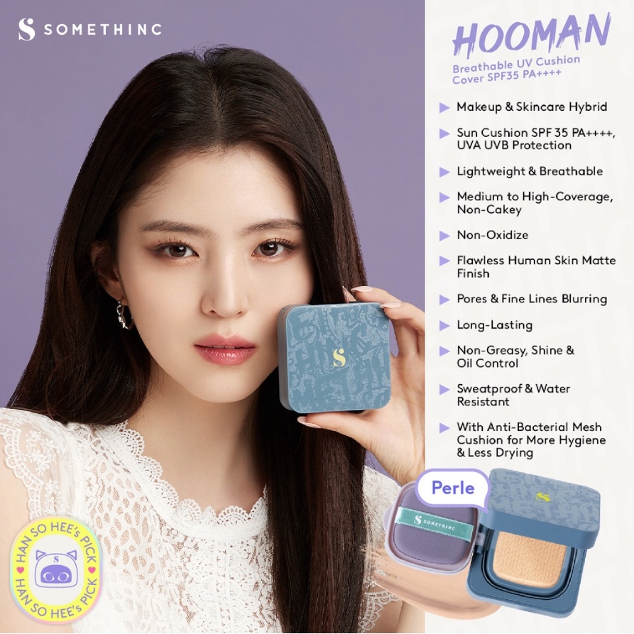 SOMETHINC Hooman | Copy Paste Breathable Mesh Cushion SPF 33 PA++ REFILL FULL UV Cover SPF 35 PA++++ BPOM Copypaste Make Up Han So Hee