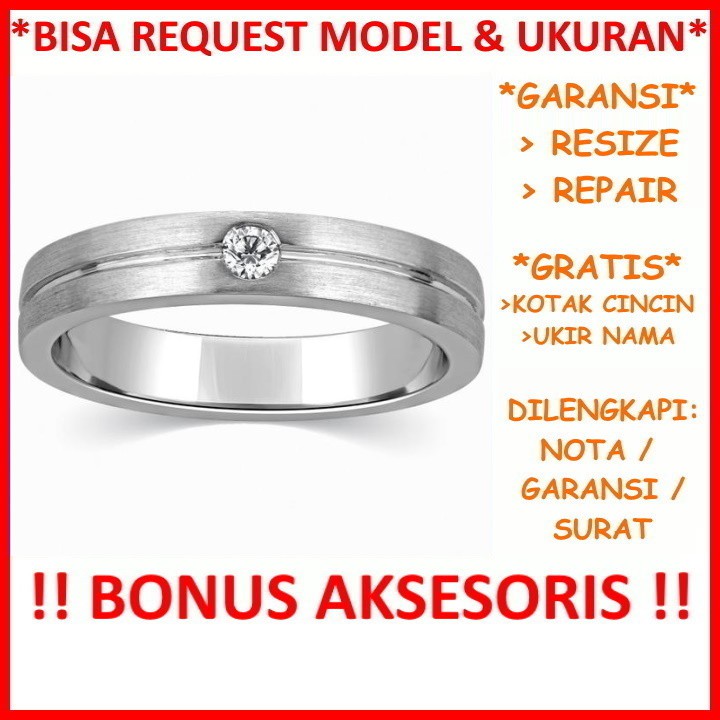 Gratis Tulis Nama Bisa Pesan Model Garansi Silver Asli Cincin Kawin Perak Nikah Tunangan Id641