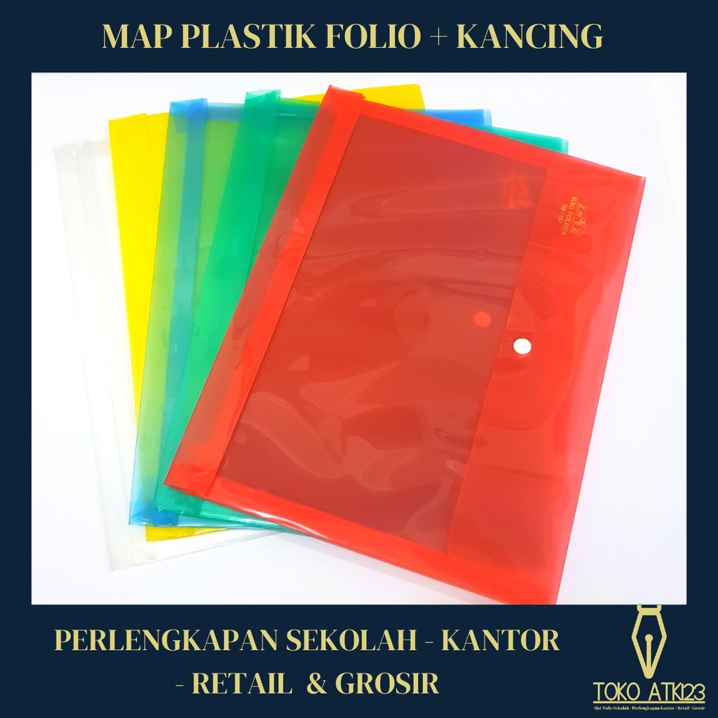 Map Kancing Plastik Folio / Kancing Samping