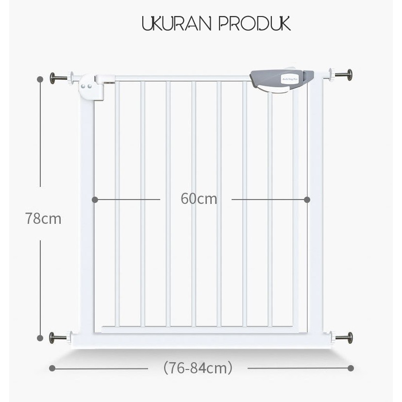KURU Baby Gate | Pagar Bayi Safety Pintu Pembatas Tangga Tinggi 76cm