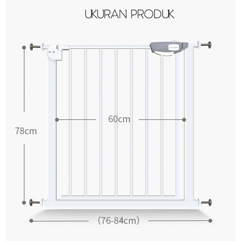 KURU Baby Gate | Pagar Bayi Safety Pintu Pembatas Tangga Tinggi 76cm