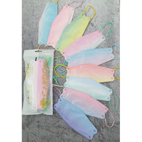 Masker KF94 Careion Gradasi Isi 10 Warna Random