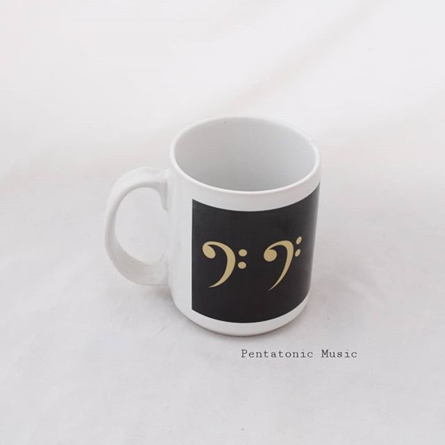 Mug Musik Gelas Cangkir Unik motif Kunci F Bass Clef Kado Hadiah Souvenir Musik