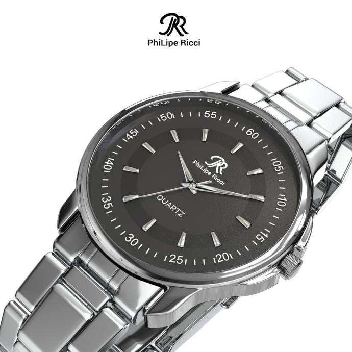 PhiLipe Ricci Jam Tangan Pria Besi Rantai Analog Terbaru PR16