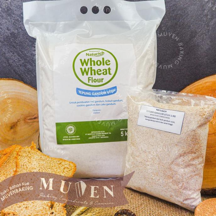 

TEPUNG GANDUM UTUH 1 Kg WHOLE WHEAT FLOUR / NATURICH BOGASARI