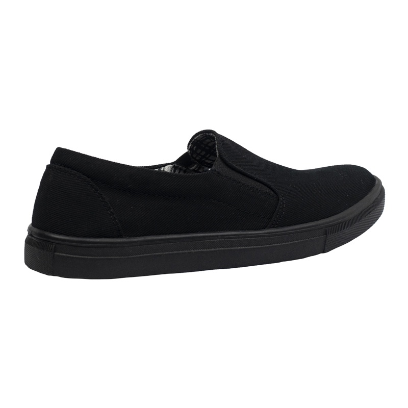 MORNINGBELL - SEPATU PRIA MURAH BERKUALITAS SLIP ON MOJO FULL BLACK