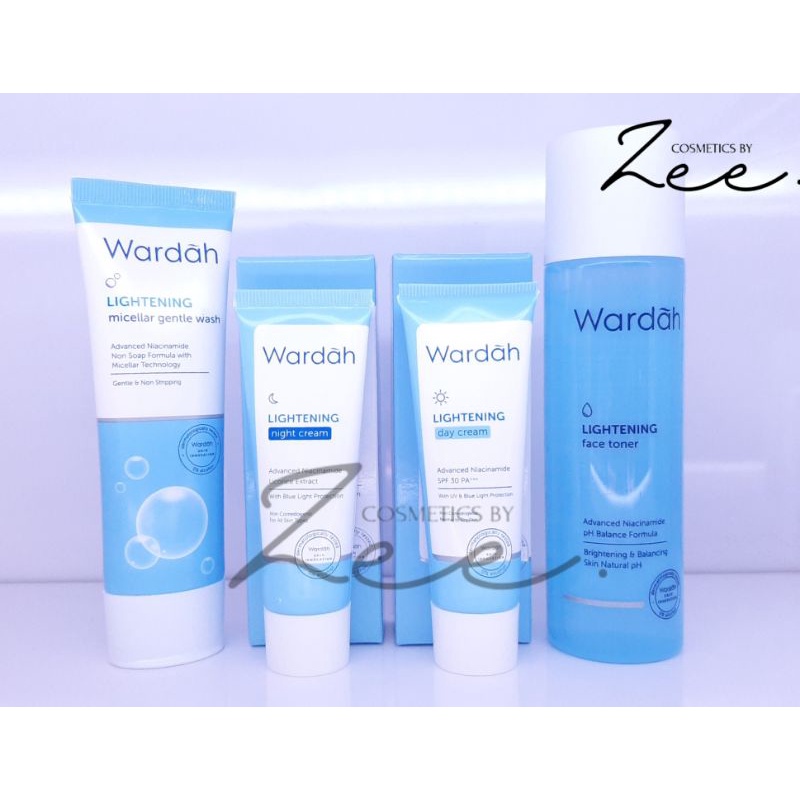 Wardah Lightening Paket Lengkap | Paket Skincare Wardah Lightening isi 4pc