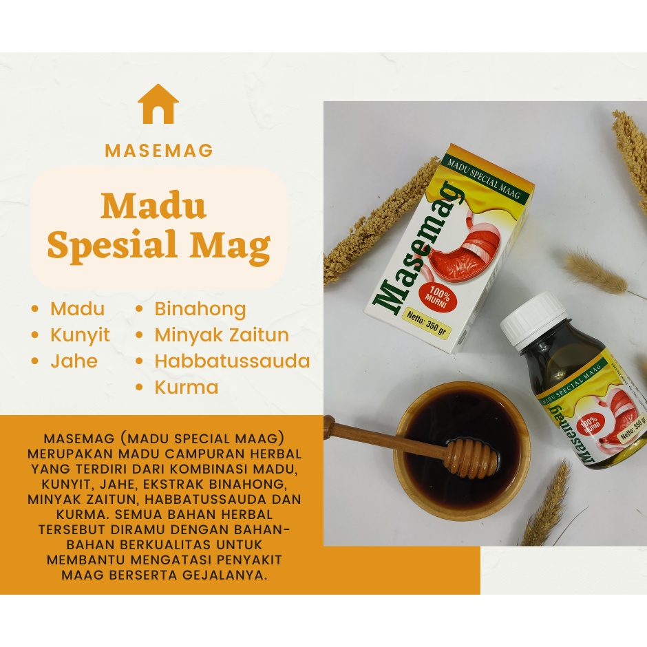 

MADU MAAG MASEMAAG OBAT LAMBUNG ALAMI \ SYIFA HERBAL ALAMI 350 GRAM