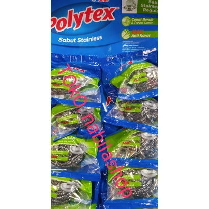 kawat cuci piring/kawat cuci panci polytex isi 1 lusin/12 pcs