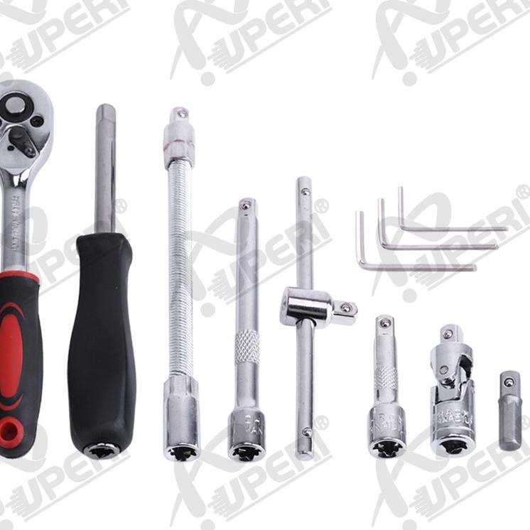 LANGSUNG ATC.. Set Kunci Socket 46 PCS full Set (1/4 ") Pas Ring L Motor Kunci/kunci l set tekiro le