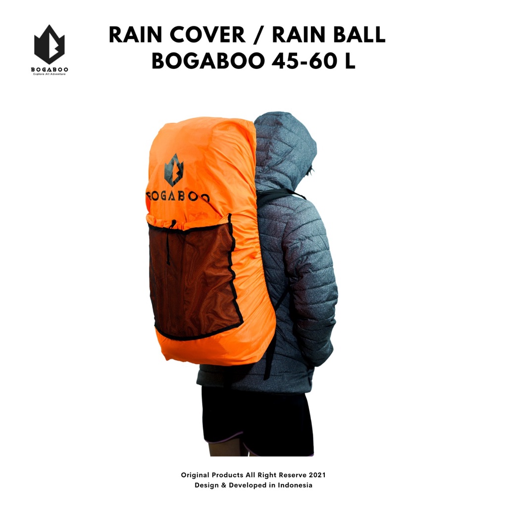 Coverbag bogaboo seri rain ball 45 up 60 L waterproof - rain cover - raincover - sarung tas - penutup tas - dust bag - waste pocket - rubbish pocket - trAsh bag KERIL GUNUNG