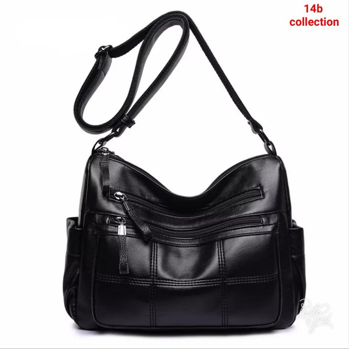 Lemme Bag Simply Tas Selempang kulit Wanita Tas Selempang Cewe Murah - Hitam newTDS04