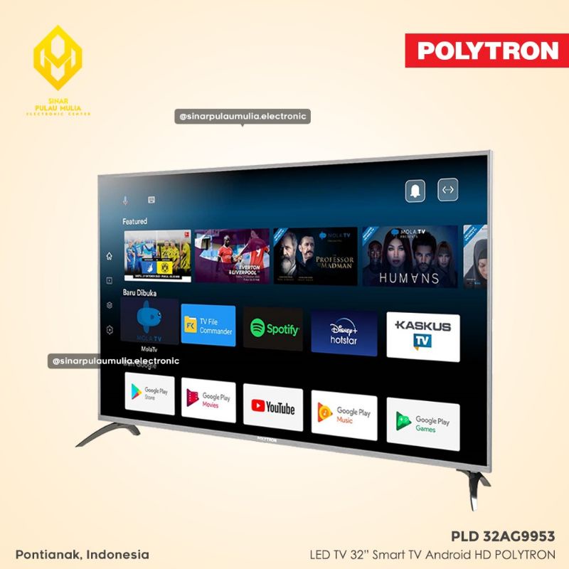 Polytron LED TV 32 Inch Smart TV Android HD - PLD 32AG9953 / PLD 32 AG 9953 / PLD32AG9953
