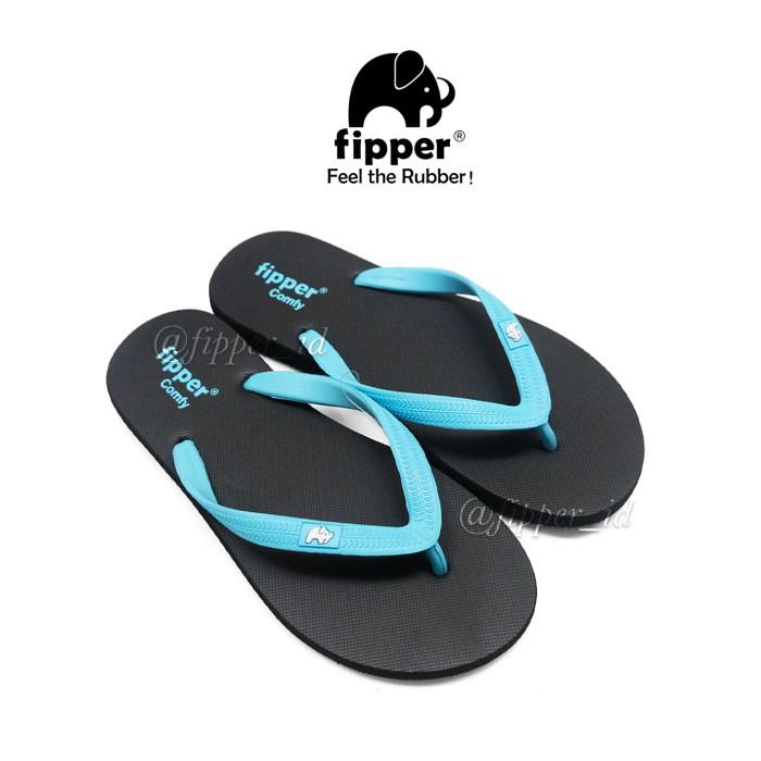 Sandal Fipper Comfy Original for Man/Unisex - Black/Blue(Sky)