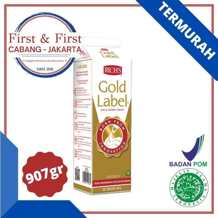 

Rich's Gold Label Whipping Cream (1 karton isi 12 pcs)