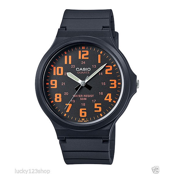 Casio General MW240-1B 7B 7E / MW-240-1B 1E 7B 7E Pria Analog Karet Hitam