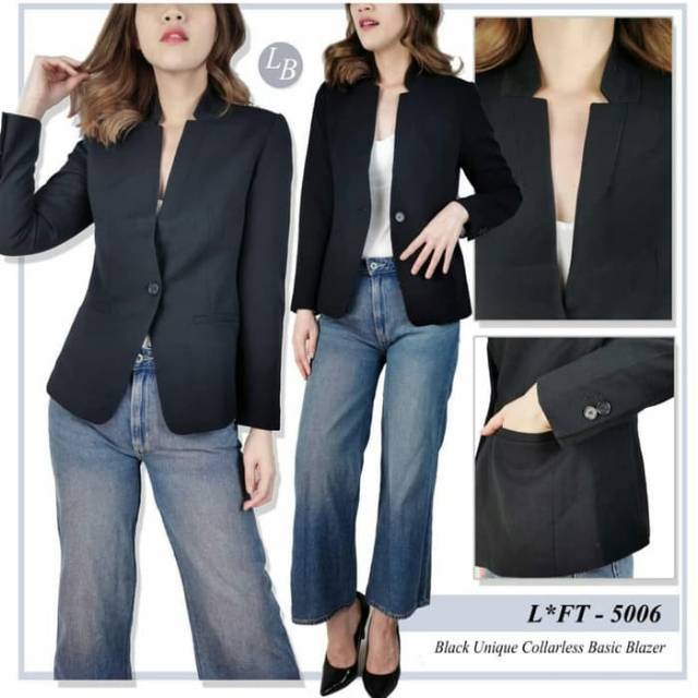BLAZER WANITA FORMAL HITAM basic LOFT