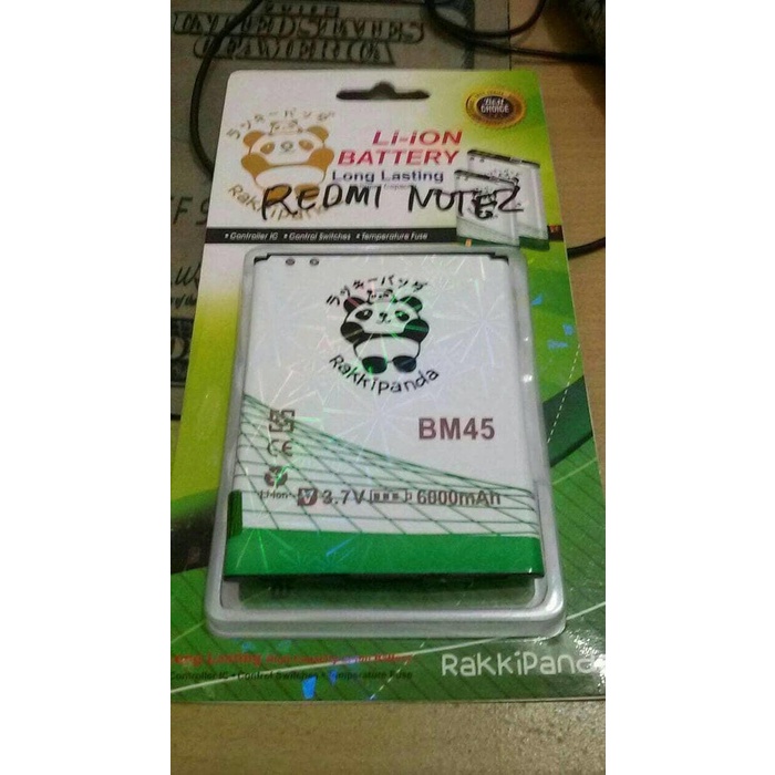 Batre Baterai Baterry Double Power Xiaomi Redmi Note 2 Rakki Panda ORI