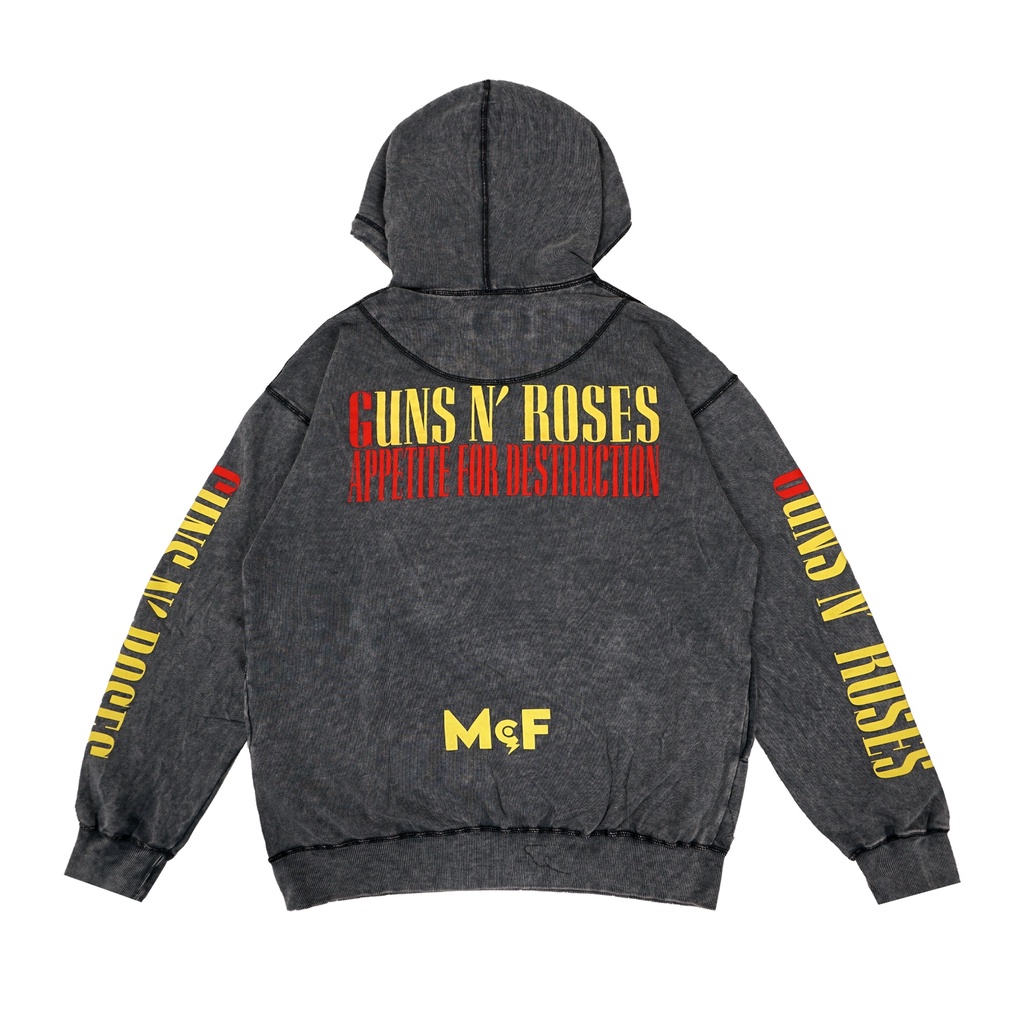 HOODIE MCF GUNS N ROSES WASHING GREY