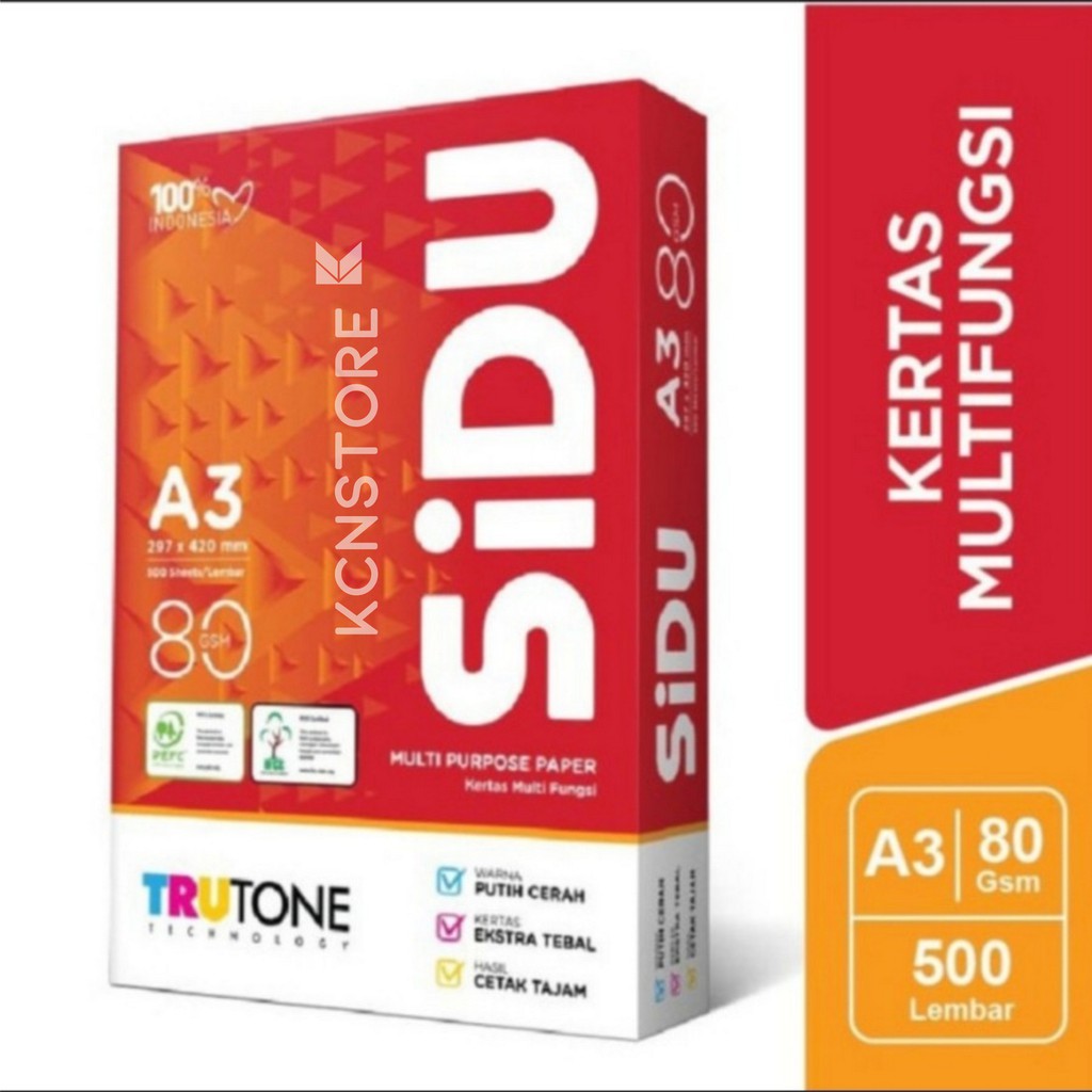 

Kertas Sinar Dunia SiDu A3 80 GSM 297 x 420 mm