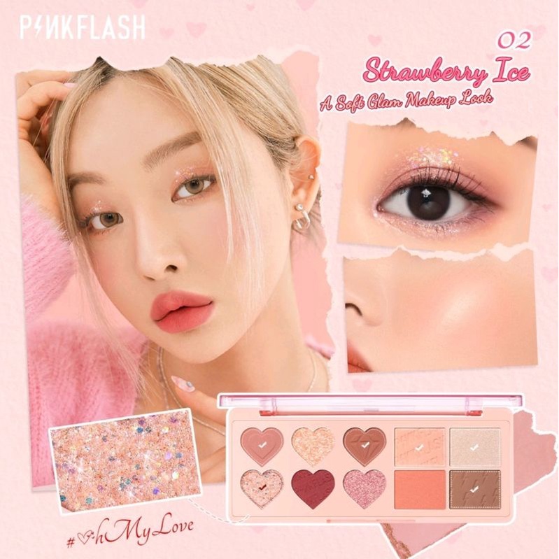 [BPOM] PINKFLASH OhMyLove Multiple Face Palette Eye shadow Blush Highlighter Contour