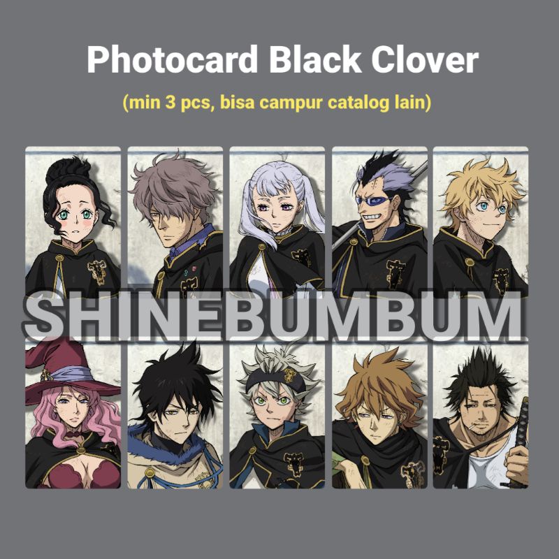 Photocard Anime Black Clover (2 Sisi)