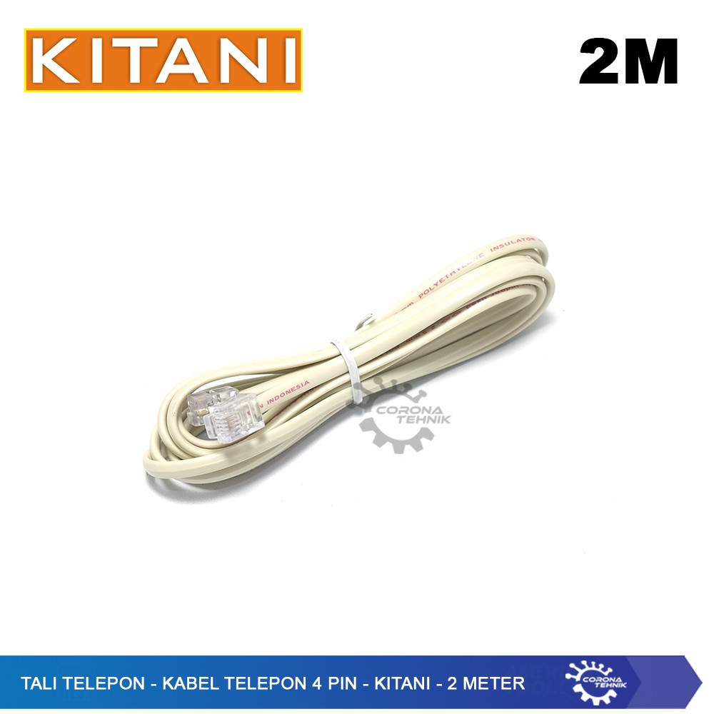 Tali Telepon - Kabel Telepon 4 Pin -  KITANI- 2 Meter