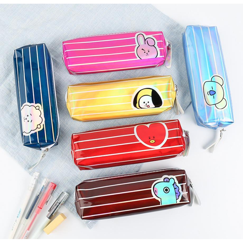 KOTAK PENSIL MOTIF BTS BT21 LUCU UNIK / KOTAK PULPEN / TEMPAT ALAT TULIS QQ167-1