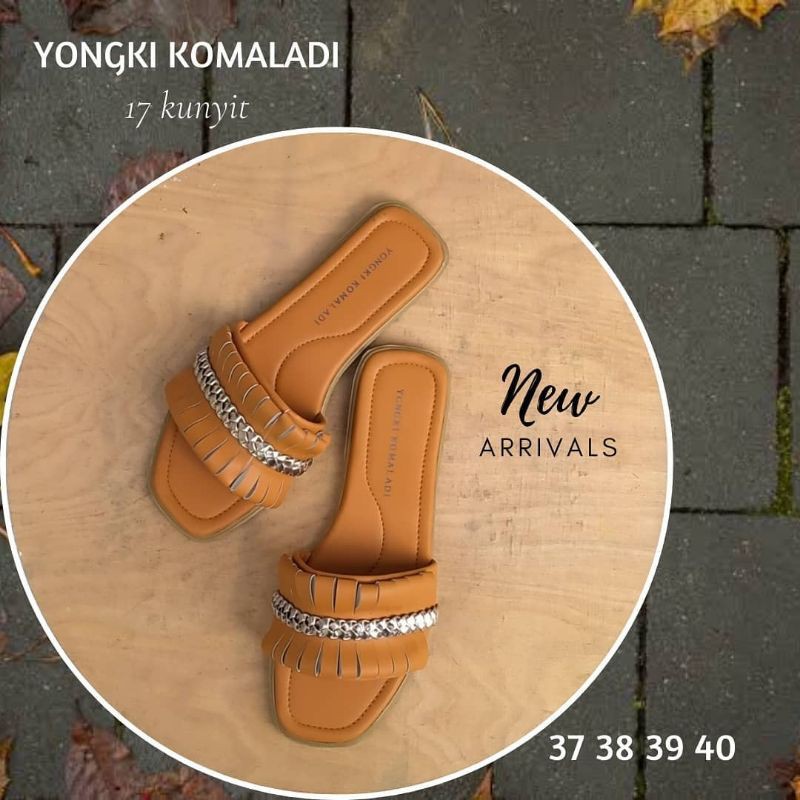 Sandal  YONGKI KOMALADI Wanita Flat 17 Kunyit Original