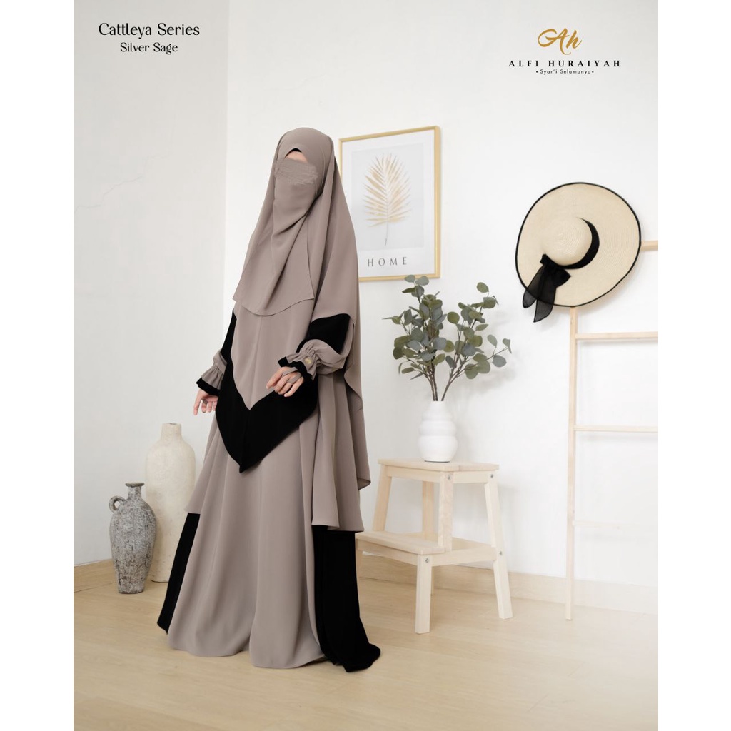 HAYFA Set Gamis Khimar FK by ALFI HURAIYAH klambieakhwat BISA COD by REQUEST