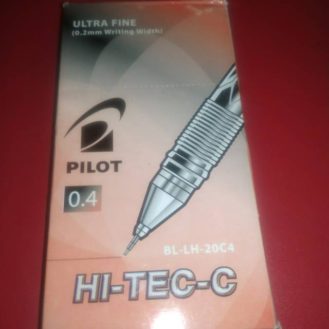 

Pilot HI -TEC . C. 0.4 pen gel.hitam isi 12pcs