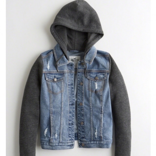 hollister jean jacket hoodie