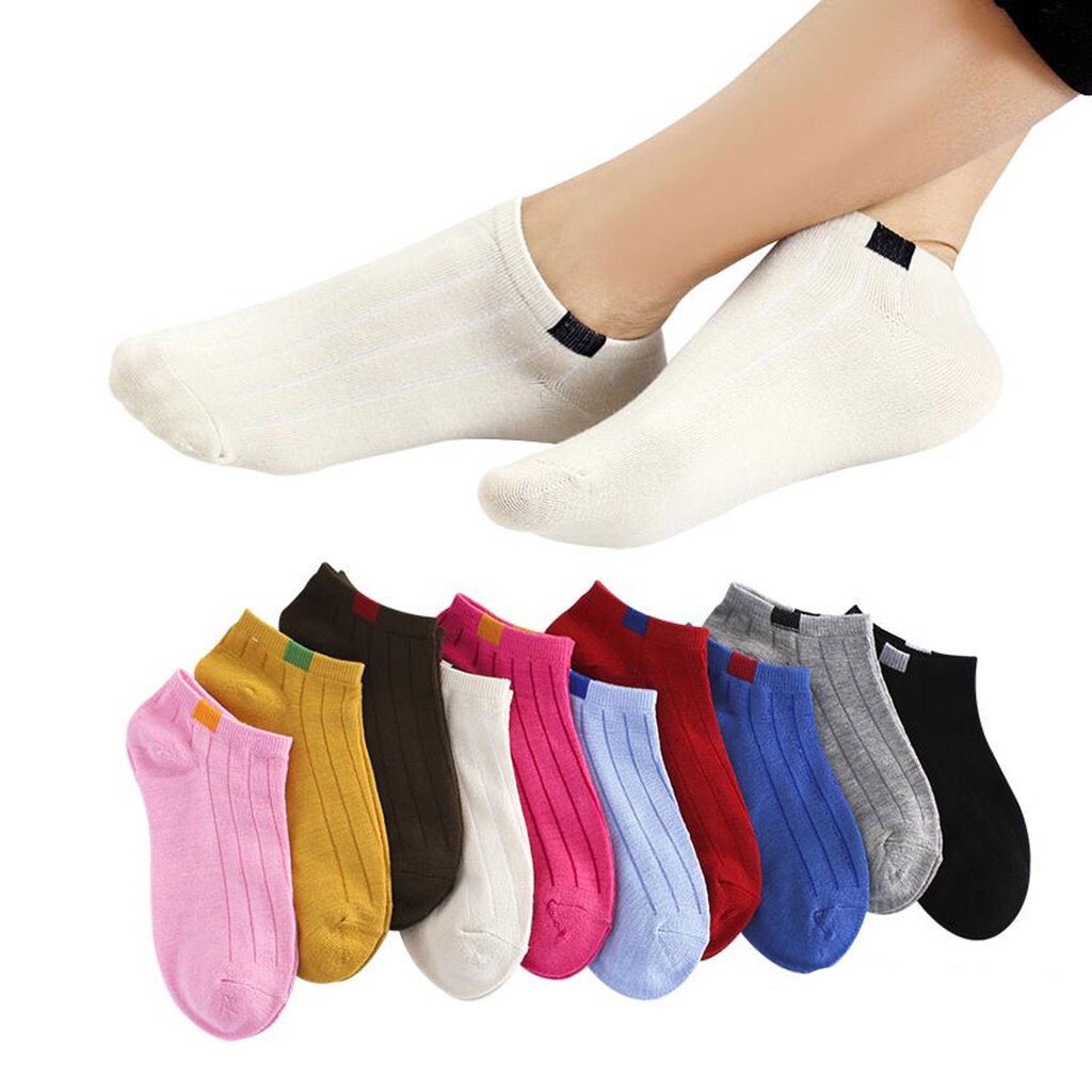 BRGUNIK Kaos Kaki Polos 2 Warna Garis Fashion Wanita Pria Import Kaoskaki Sport Motif Garis Kaos kaki Pria Olahraga R103