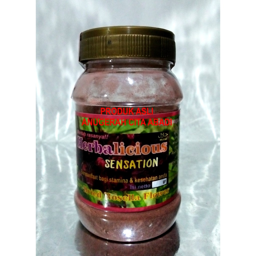 

Teh Rosella Merah Bubuk Herbalicious Sensation Pure Red Rosella Powder Tea 100gr Toples Plastik