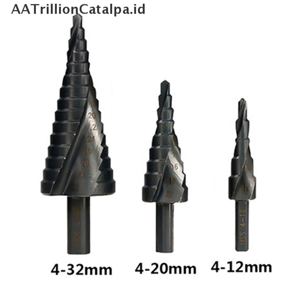 【AATrillionCatalpa】 3PCS/SET 4-32MM HSS Cobalt Step Stepped Drill Bit Set Nitrogen Spiral Hole ID