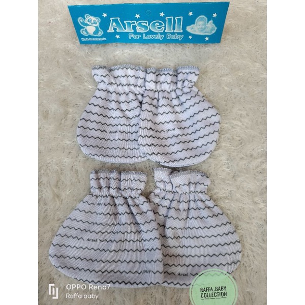 paket 3pcs/3set sarung tangan+kaki arsel seri maron/abu/coksu