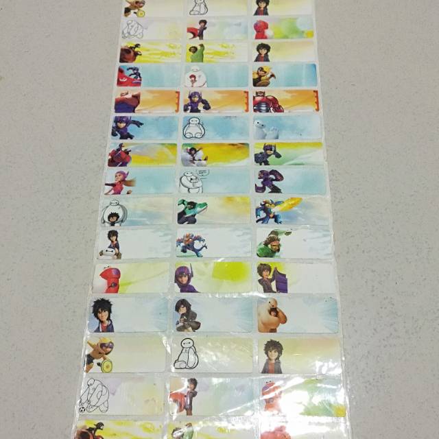 

Label Nama Baymax Ukuran M