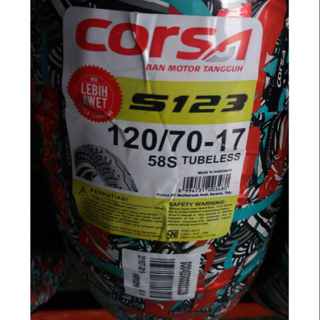 Ban Corsa S123 120 70 Ring 17 Tubeless