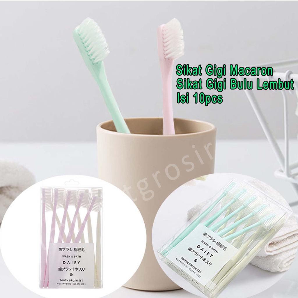 Sikat Gigi Macaron / Sikat Gigi Bulu Lembut / Tooth Brush Set / Isi 10pcs