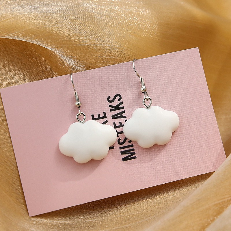 Cute White Cloud Stud Earrings Delicate Clouds For Women Girls Ear Jewelry Gift Wholesale Gifts|Drop Earrings