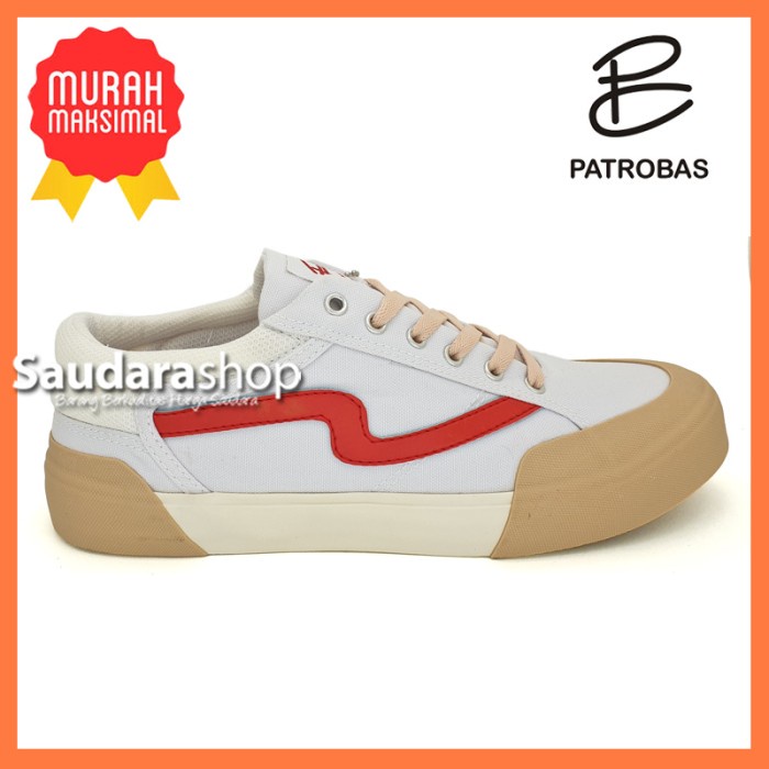 Sepatu Patrobas Cloud White Red Low / Patrobas Cloud White Red LC