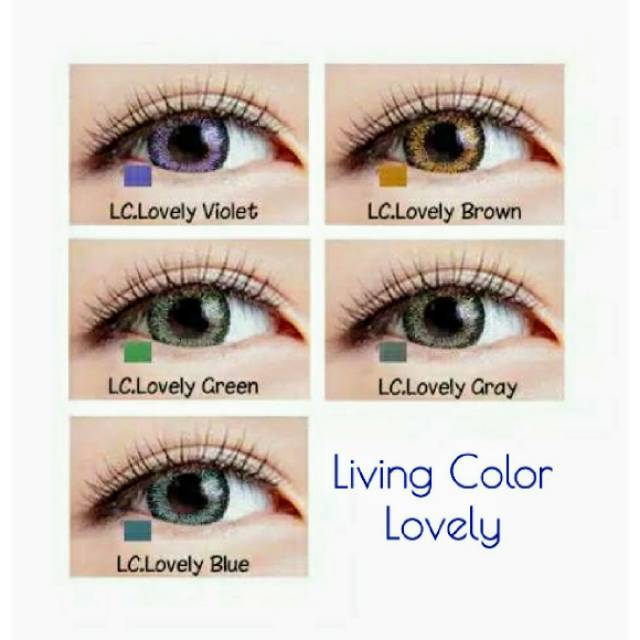 Softlens Living Color Lovely Softlense ready normal minus warna violet green blue brown grey black
