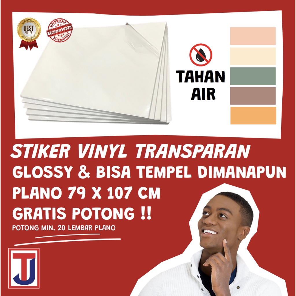 

Stiker Vinyl Transparan Glossy Plano 79X107cm ( Sticker Plastik Tahan Air )